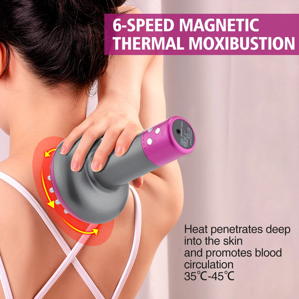 Brosse de Massage méridienne électrique, Anti-cellulite et brûle les graisses à l'infrarouge Gua Sha