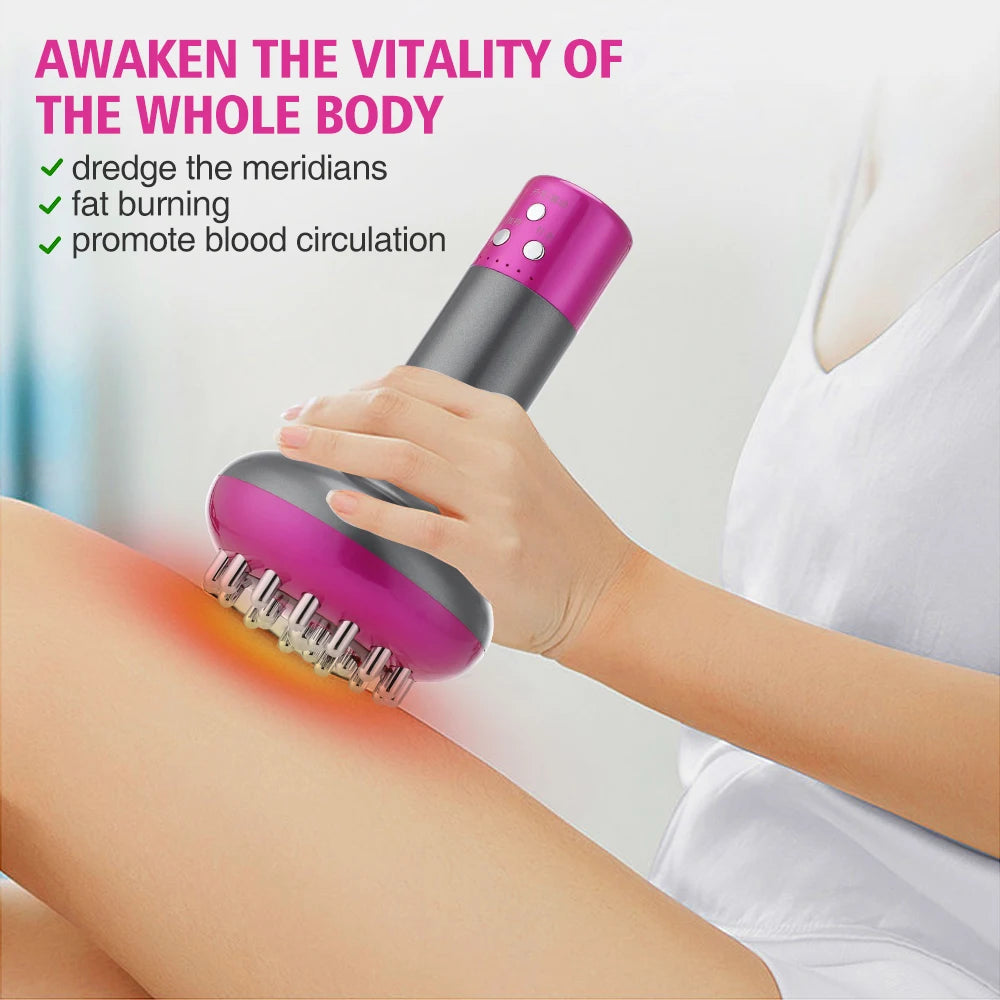 Brosse de Massage méridienne électrique, Anti-cellulite et brûle les graisses à l'infrarouge Gua Sha